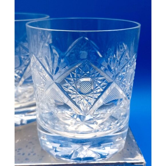 Vintage Rogaska Crystal Double Old Fashioned Glasses Set Of 5 3.5" X 3" Intricat - Picture 2 of 16